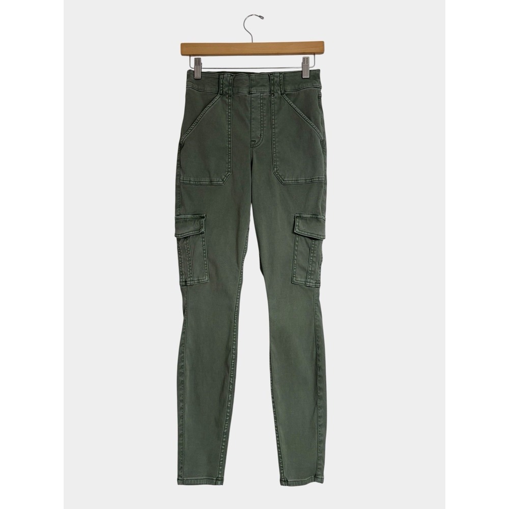 Spanx Cargo Pants Stretch Twill Ankle Jogger Size Medium Soft Sage Green